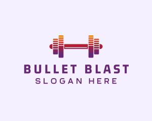 Dumbbell Fitness Gym Music logo design