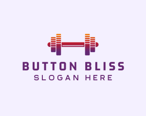 Dumbbell Fitness Gym Music logo design