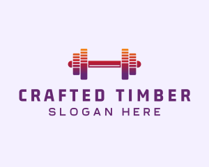 Dumbbell Fitness Gym Music logo design