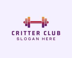 Dumbbell Fitness Gym Music logo design