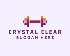 Dumbbell Fitness Gym Music logo design