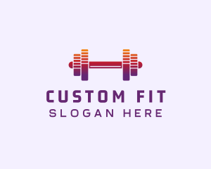 Dumbbell Fitness Gym Music logo design