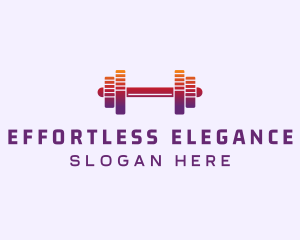 Dumbbell Fitness Gym Music logo design