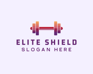 Dumbbell Fitness Gym Music logo design