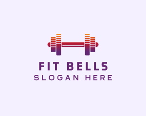 Dumbbell Fitness Gym Music logo design