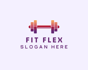 Dumbbell Fitness Gym Music logo design