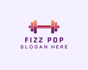 Dumbbell Fitness Gym Music logo design