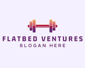 Dumbbell Fitness Gym Music logo design