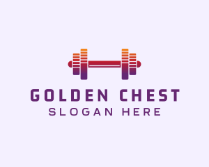 Dumbbell Fitness Gym Music logo design