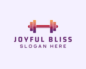 Dumbbell Fitness Gym Music logo design