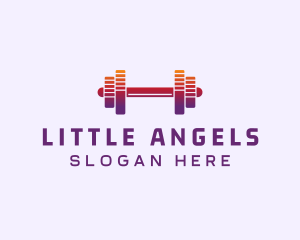 Dumbbell Fitness Gym Music logo design