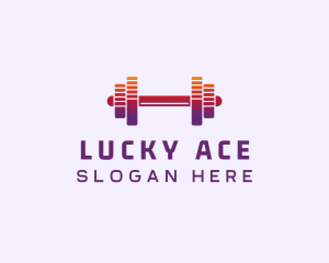 Dumbbell Fitness Gym Music logo design