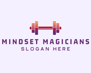 Dumbbell Fitness Gym Music logo design