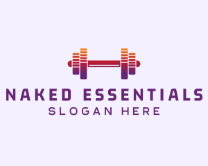 Dumbbell Fitness Gym Music logo design