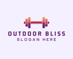 Dumbbell Fitness Gym Music logo design