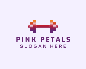 Dumbbell Fitness Gym Music logo design