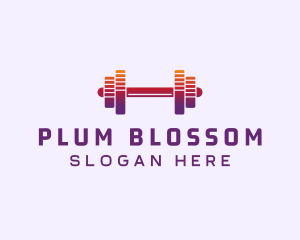 Dumbbell Fitness Gym Music logo design