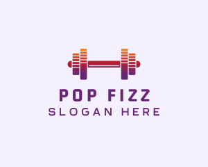 Dumbbell Fitness Gym Music logo design