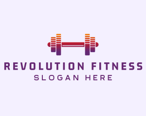 Dumbbell Fitness Gym Music logo design