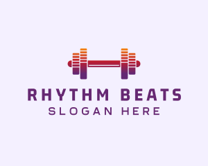 Dumbbell Fitness Gym Music logo design