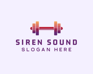 Dumbbell Fitness Gym Music logo design