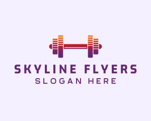 Dumbbell Fitness Gym Music logo design