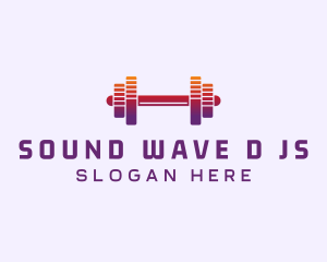 Dumbbell Fitness Gym Music logo design