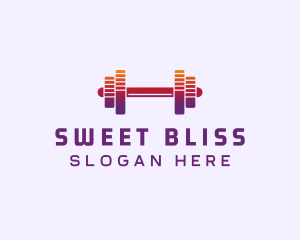 Dumbbell Fitness Gym Music logo design