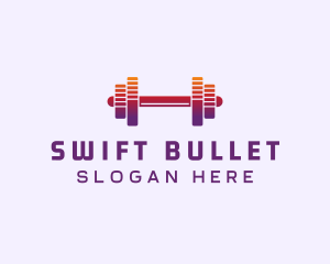 Dumbbell Fitness Gym Music logo design