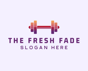 Dumbbell Fitness Gym Music logo design