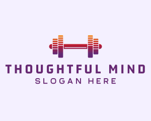 Dumbbell Fitness Gym Music logo design