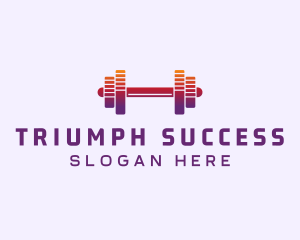 Dumbbell Fitness Gym Music logo design