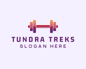 Dumbbell Fitness Gym Music logo design