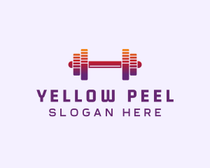 Dumbbell Fitness Gym Music logo design