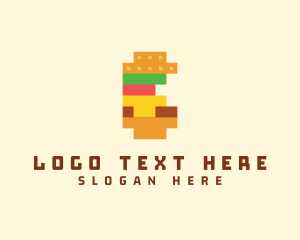 Pixel Burger Food Sandwich  logo