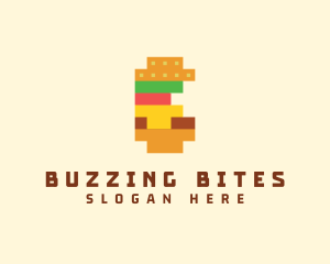 Pixel Burger Food Sandwich  logo