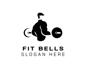 Fitness Weightlifting Muscle Man logo design