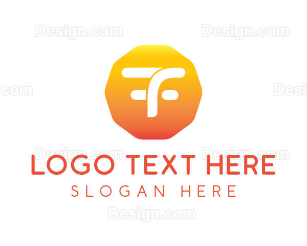 Sun Monogram Letter TF Logo
