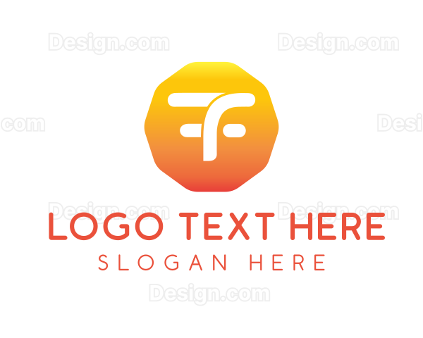 Sun Monogram Letter TF Logo