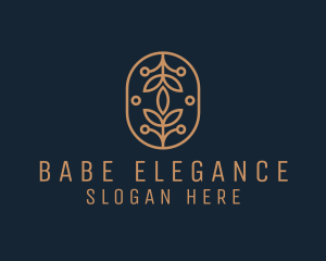 Floral Monoline Badge logo design