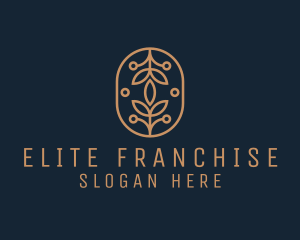 Floral Monoline Badge logo design