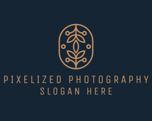 Floral Monoline Badge logo design