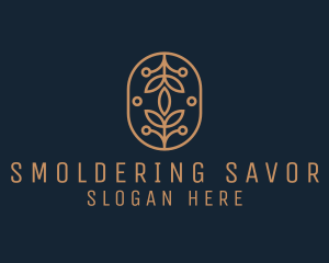 Floral Monoline Badge logo design