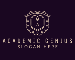 Academic Book Shield logo design