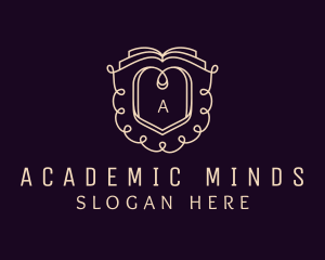 Academic Book Shield logo design