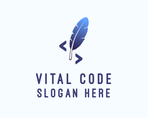 Quill Write Code logo design