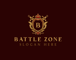 Luxury Knight Sword Shield logo design