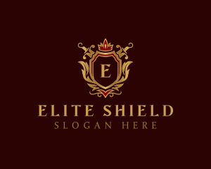 Luxury Knight Sword Shield logo design