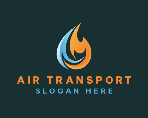 Heat Flame Cooling logo design