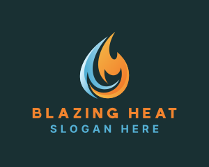 Heat Flame Cooling logo design